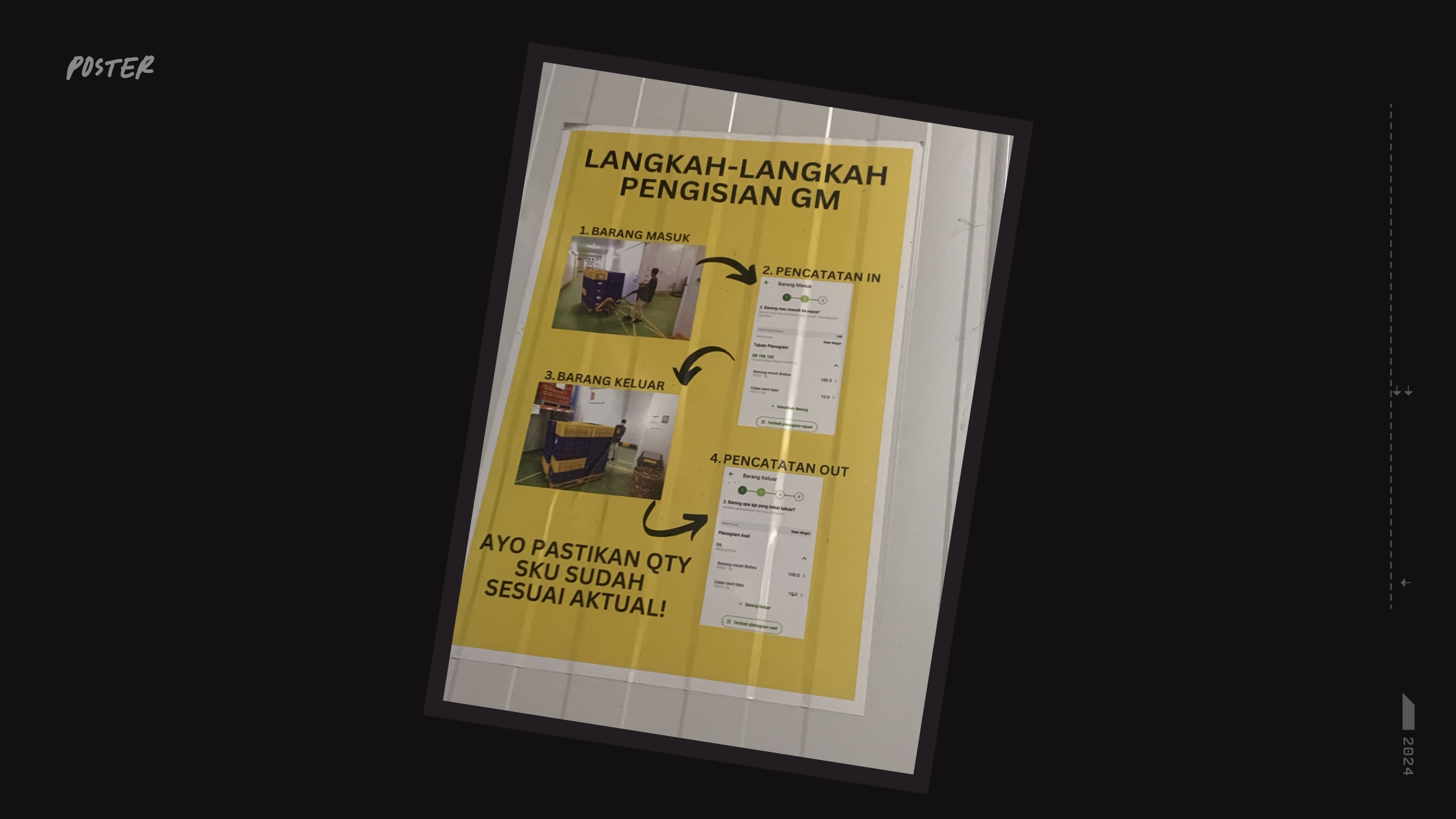 poster of the app being placed on a wall